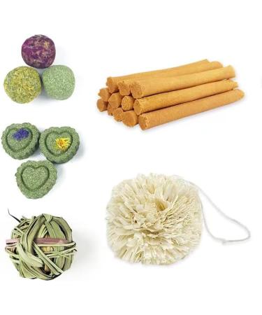 Camiter 15Pcs Rabbit Toys - Natural Timothy Grass Chew Toys for Small Animals | Dental Care Wooden Chain | International Shipping Available - Buy Online on SooperMarket.com