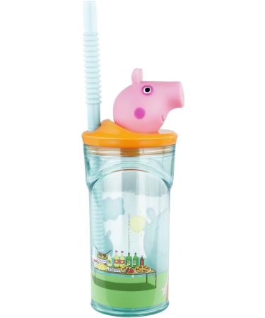 Peppa Pig Drinking Cup with Straw & 3D Figure - 360ml BPA-Free Kids' Cup for Boys & Girls - Buy Online on SooperMarket.com