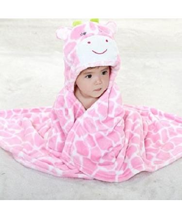 Gneliwm Baby Hooded Blanket Swaddle Wrap | Soft Plush Towel for Newborns & Infants | Cute Pink Design - Buy Online on SooperMarket.com