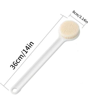 Zhurson Long Grip Bathing Brush - Dry Brush for Body & Back | Promotes Blood Circulation & Lymphatic Health | Exfoliating Dead Skin Remover (White) - Buy Online on SooperMarket.com