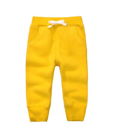 CuteOn Unisex Kids Elastic Waist Cotton Warm Trousers Baby Pants Bottoms 1-5Years 2 Years Yellow