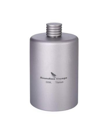 iBasingo 200ml Titanium Pocket Flagon Camping Portable Alcohol Bottle Drink Sports Outdoor Hip Flask Picnic Wine Bottle A-Ti3068D