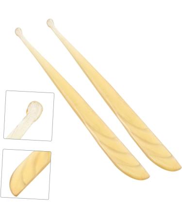 Lurrose 2 Pcs Croissant Ear Cleaning Tools - Ear Wax Pick Set for Clean Ears - Travel-Friendly Earwax Curette Kit - Light Yellow - Buy Online on SooperMarket.com