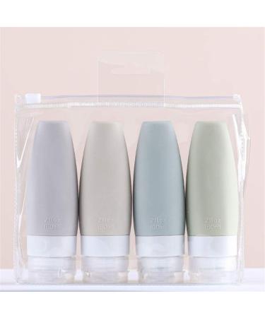 Chseo silicone travel bottles set (4 pieces) silicone travel bottles cosmetics bottles travel containers for liquids shampoo flushing shower gel lotion oil cream and care products #3