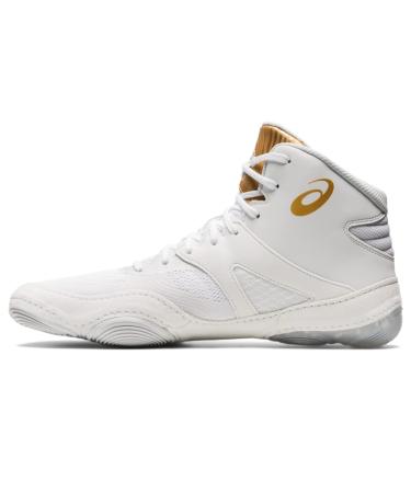 ASICS Men's Split Elite Wrestling Shoes 10 White/Pure Gold