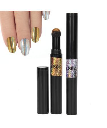 iFCOW 2pcs Nail Art Air Cushion Powder Pen - Nail Glitter Mirror Powder Tool for Perfect Manicure - Buy Online on SooperMarket.com