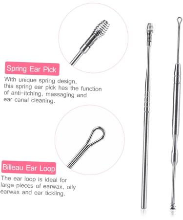Stainless Steel Ear Spoon Set - 3pcs T Tool Earmuffs Ear Cleaners Kit for Ear Wax Removal - Buy Online on SooperMarket.com