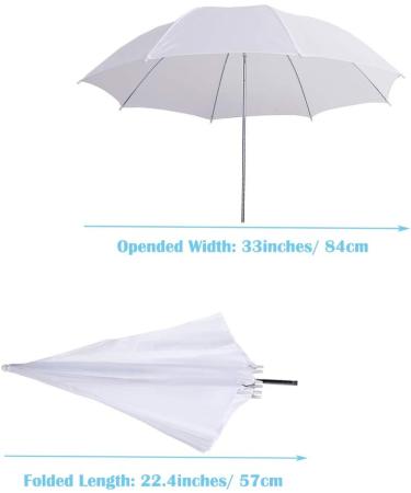 Photography Umbrella Lighting Kit - 4 Pack 33/84cm Soft White Translucent and Reflective Umbrellas for Studio Shooting - Photo and Video Lights - Buy Online on SooperMarket.com
