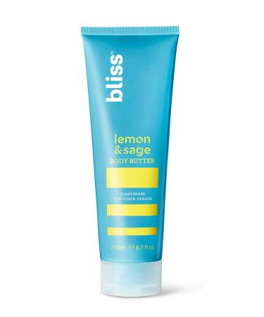 bliss Body Butter, Paraben Free Maximum Moisture Cream, Body Lotion For Dry Skin, Instant Long-Lasting Moisturizer for Women & Men, Lemon & Sage, 6.7 Fl Oz Lemon + Sage