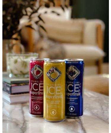 Sparkling ICE Superfruit Variety Pack - 12 Fl Oz Cans, Zero Sugar - Strawberry Dragonfruit Blueberry Acai Pear Lemonade | Pack Of 12 - Buy Online on SooperMarket.com