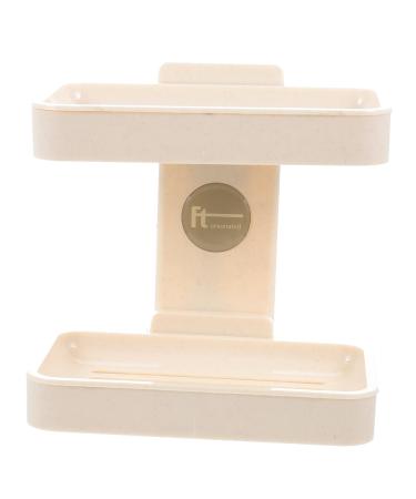 Anneome Soap Box House Draining Dish -mounted Soap Dishes Bathroom Decor Soap Holder for Shower Soap Stand Plastic Soap Dispenser Desk Topper Kitchen Double Layer White Drainer Rack Abs