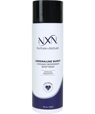 NxN Adrenaline Burst Cooling Deodorant Post Workout Body Wash Natural & Organic Formula with Peppermint Oil & Aloe Vera 8 Fl Oz Fresh Spring Water Deodorizing Scent