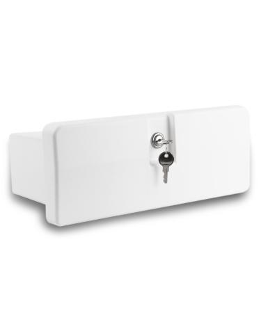 Five Oceans Boat Glove Box, Lockable with 2 Keys, High-Impact and UV-Resistant White ABS Palstic - FO2894