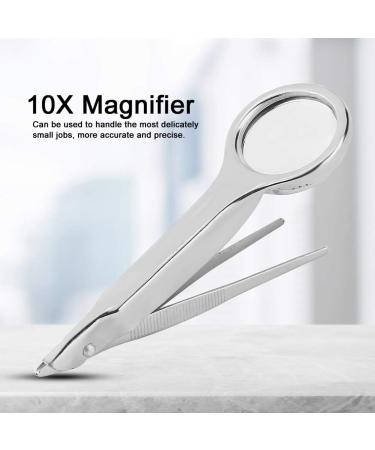 July Gift Magnifying Glass Tweezer Multi-Functional Tweezer with Magnifier 10X Magnifier Professional Tools Portable for Home Use Watchmakers Busniess Use Wacth Repair - Buy Online on SooperMarket.com