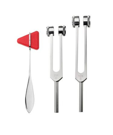 SONSAN 128Hz 256Hz Tuning Fork Percussion Hammer Set Medical Surgical Physical Diagnostic Instrument Kit