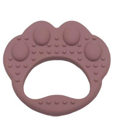 Silicone bite rings for babies chicken tools for toddlers dog-paw-shaped bite ring for toddlers-food-safe bump-handgail manual rings sensory exploration toys for VESONE Dunkelpink