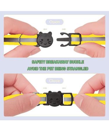 Hepplly 2-Pack Reflective Cat Collars with Bell - Quick Release Kitten Collar (Yellow) | International Shipping Available - Buy Online on SooperMarket.com