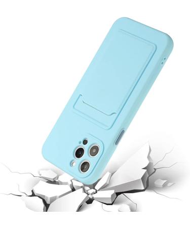 Tivenfezk Nadoli Silicone Case for iPhone 15 Pro Max | Ultra Thin Shockproof & Scratch-Resistant Wallet Cover with Credit Card Holder - Blue - Buy Online on SooperMarket.com
