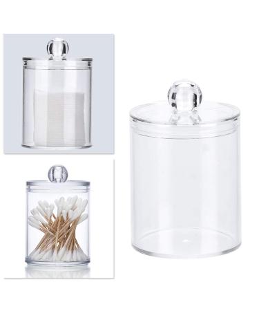 Alvinlite cotton swab etui transparent round cotton swab holder acrylic cotton swab organizer for cotton pads swab-up cotton bud case transparent