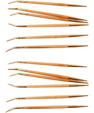KALLORY 2 Pcs Eyeliner Bamboo Brush Straight Bent Angled Brush Cosmetic Double Head - Buy Online on SooperMarket.com