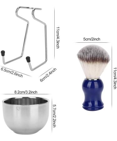 Ankroyu 3-Piece Beard Shaving Set - Stainless Steel Razor Brush & Rack - Perfect Gift for Fathers Husbands & Friends - Buy Online on SooperMarket.com