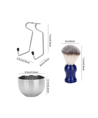 3PC Beard Shaving Set - Men's Razor Brush Bowl & Stainless Steel Stand | Soft Bristles & Durable Design - Buy Online on SooperMarket.com