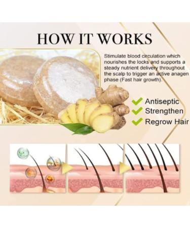 Zoreni Ginger Hair Regrowth Shampoo Bar - 5 Pack | Organic Anti Hair Loss Soap | Promotes Hair Growth, Anti-dandruff & Anti-itching | 2.12 Fl Oz - Buy Online on SooperMarket.com