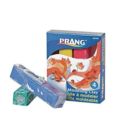 Prang Modeling Clay Set, 4 Colored Clay Blocks per Set, 0.25 Pounds Each, Red, Yellow, Green and Blue (00740)