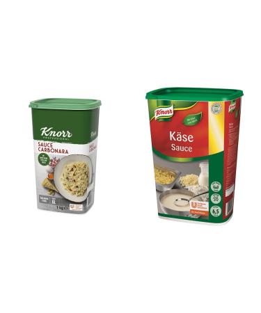 Knorr cream sauce carbonara 1 kg 1 -pack (1 x 1 kg) & cheese sauce (creamy consistency rounded cheese taste) 1 Pack (1 x 1kg) bundle with cheese sauce sauce sauce carbonara 1 kg (1 Pack)