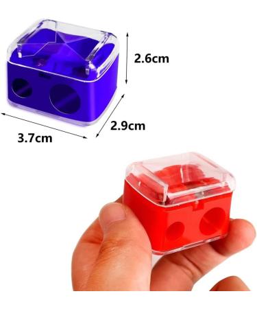 4-Piece Makeup Sharpener Two Holes Eyeliner Sharpener with Cover Coloured Eye Cosmetic Sharpener for Eyeliner Lip Liner Pens - Buy Online on SooperMarket.com