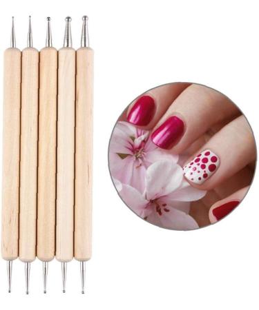 PiniceCore 5pcs 2 Way Wooden Dotting Pen Set - Marbleizing & Nail Art Tools Kit for Perfect Designs | International Shipping Available - Buy Online on SooperMarket.com