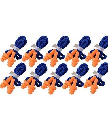 Dacvgog 100 Pairs Individually Wrapped Silicone Corded Ear Plugs Reusable Hearing Rubber Earplugs