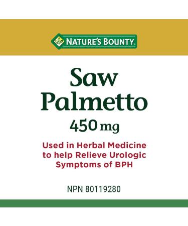 Nature's Bounty Saw Palmetto Pills and Herbal Health Supplement Helps Relieve Urologic Symptoms 450mg 100 Capsules Multi-colored - Buy Online on SooperMarket.com