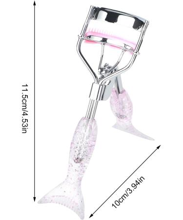 Teksome Small Eyelash Curler Small Fish Tail Shape Eye Curler with Comb Teeth Beautiful Ergonomic Portable Eyelash Tools Makeup Supplies for Girls Women Females Ladies A4 Chrome Plated With Pink Comb Pink Mermaid Hand - Buy Online on SooperMarket.com
