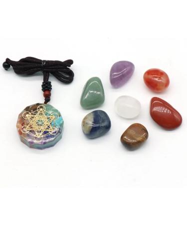 Mautacly Seven Chakra Set Natural Aura Mixed Crystal Home Decoration Healing Polished Gemstone Collection Amulet Necklace - Buy Online on SooperMarket.com