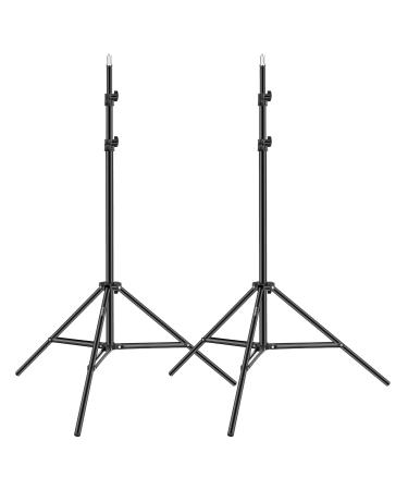 Neewer 6.23 Feet/190CM Aluminum Light Tripod Stands For Studio Kits, Photography Lights, Softboxes(Black,2 Pack)