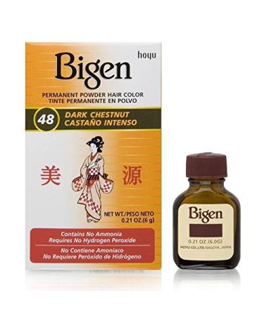 Bigen Permanent Powder Hair Color 48 Dark Chestnut  0.21 Ounce Dark Chestnut 0.21 Ounce (Pack of 1)