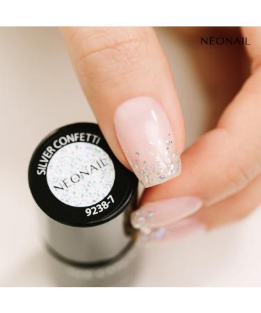 Neonail UV Nail Polish 7.2ml - Blue Silver Glitter Confetti | Shellac Gel Lacquer for Stunning Nail Designs - Buy Online on SooperMarket.com