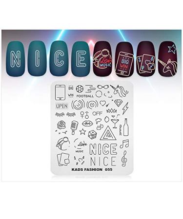 Alexnailart Nail Stamp Plates - Creative Fashion Templates for DIY Nail Art | Neon Sign & Music Designs | Multi-Pattern Manicure Tools FA055 - Buy Online on SooperMarket.com