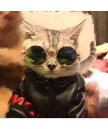 Super Cute Pet Glasses Stylish Dog Cat Cool Sunglasses Metal Frame Round Cool Photo Comfortable and EnvironmentallyConvenient and attractive - Buy Online on SooperMarket.com