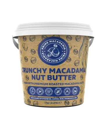 Prime Earth - Crunchy Macadamia Nut Butter - 1kg Tub - Made with Macadamia Nuts - No Added Oils Salts & Sugars - Coeliac Keto Paleo & Vegan Friendly - Produced in Small Batches - Made in the UK
