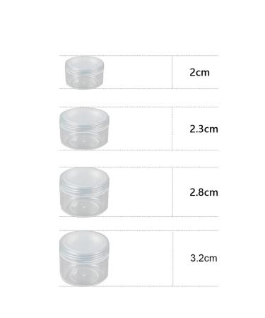 Liujzzi 20-Piece Travel Cosmetic Container Set | Glass Pots with Clear Lids for Creams Samples & Makeup Storage (5g 10g 15g 20g) - Buy Online on SooperMarket.com