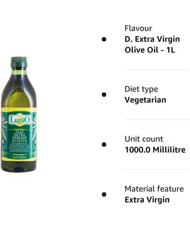 Olio Luglio - Extra Virgin Olive Oil | Cold Pressed (1 Litre) D. Extra Virgin Olive Oil - 1L - Buy Online on SooperMarket.com