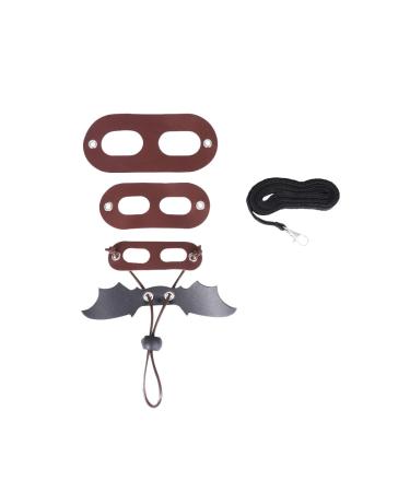 3 pieces of adjustable lizard traction rope climbing pet belt leather wings leash bare stage cool leather wing training linen coffee