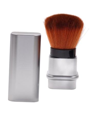 Didiseaon Nail Dust Brush Nail Cleaning Brush Puff Nail Display Stand Makeup Powder Brush Retractable Tube Brush Makeup Blush Highlighter Mineral Nylon Wool Travel Makeup Tools 8.2x3.3cm Silver