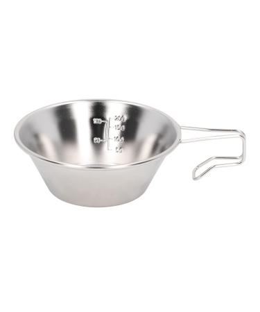 Plplaaoo Camping Bush pot made of stainless steel 304 camping cup bowl backpack coffee cup with a firm handle easy to clean dishwasher equipment for food camping at home adventure hiking