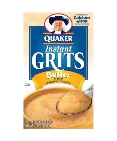 Quaker Instant Grits Butter Flavor, 12-Count Box (Pack of 6)