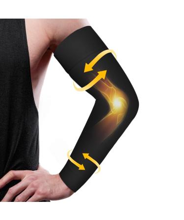 Normers 20-30 mmHg Medical Lymphedema Compression Arm Sleeve for Men & Women (Single)  Full Arm Support with Dot Silicone Band  Graduated Compression Arm Brace for Arthritis  Swelling  Bursitis  Dvt. Black Large
