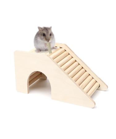 Eyksta Hamster House Wooden Hamster Hideout with Stairs Toy Hamster Accessories Ladder House 17*8.5*9