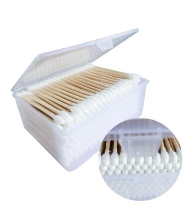 Wooden Stick Cotton Swabs/(200CTx2) - Double Tipped with Cotton Heads- Sturdy Handle - Multipurpose